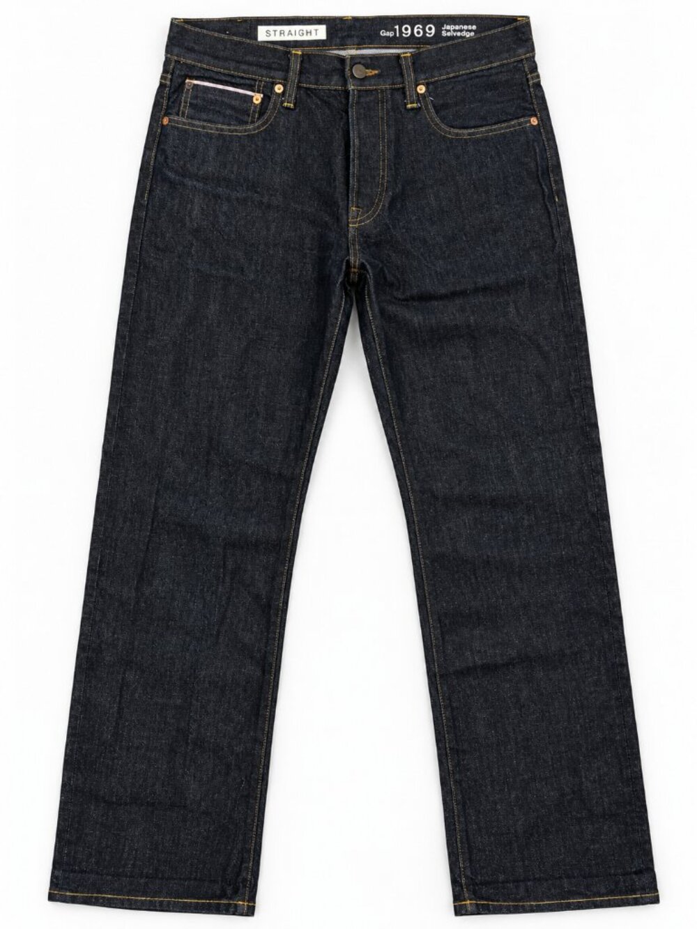 Gap 1969 Japanese Selvedge Straight Jeans 31x30 Dark Indigo Denim